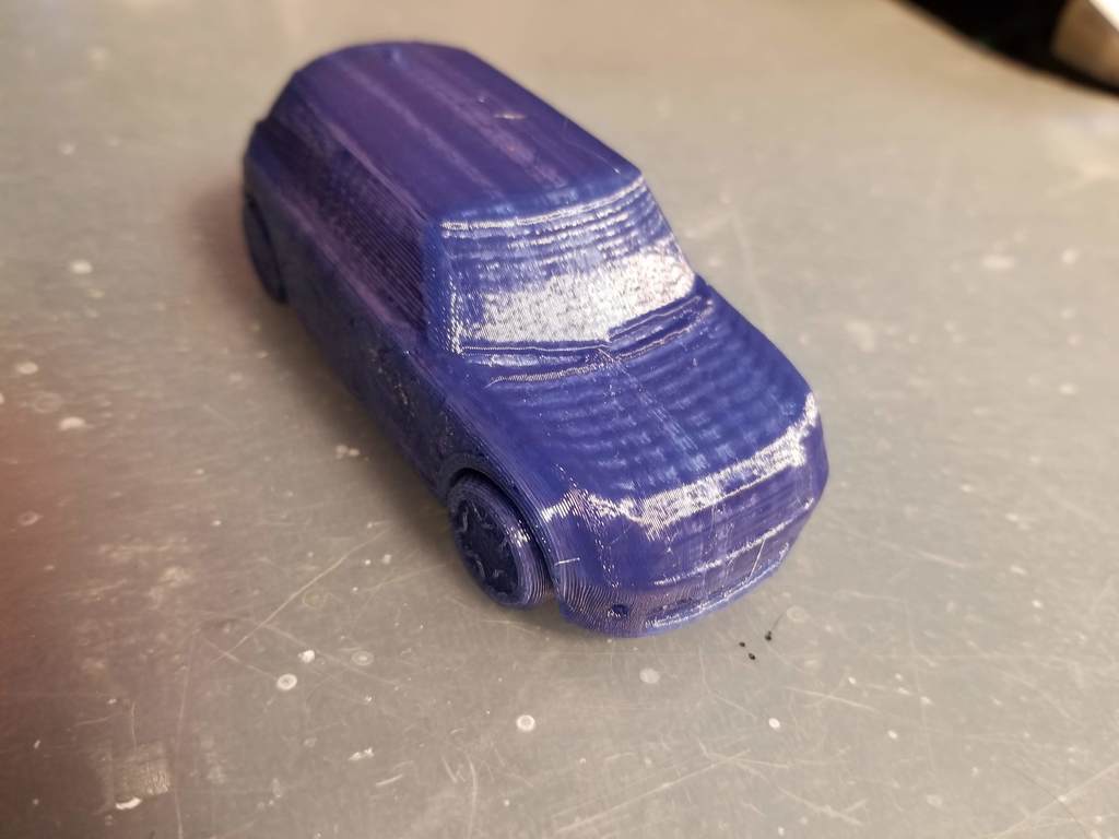 Print in place with moving wheels small cooper