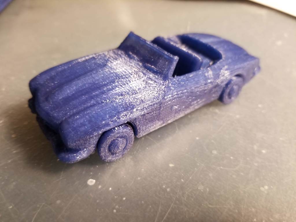 Mercedes 300sl roadster print in place with moving wheels