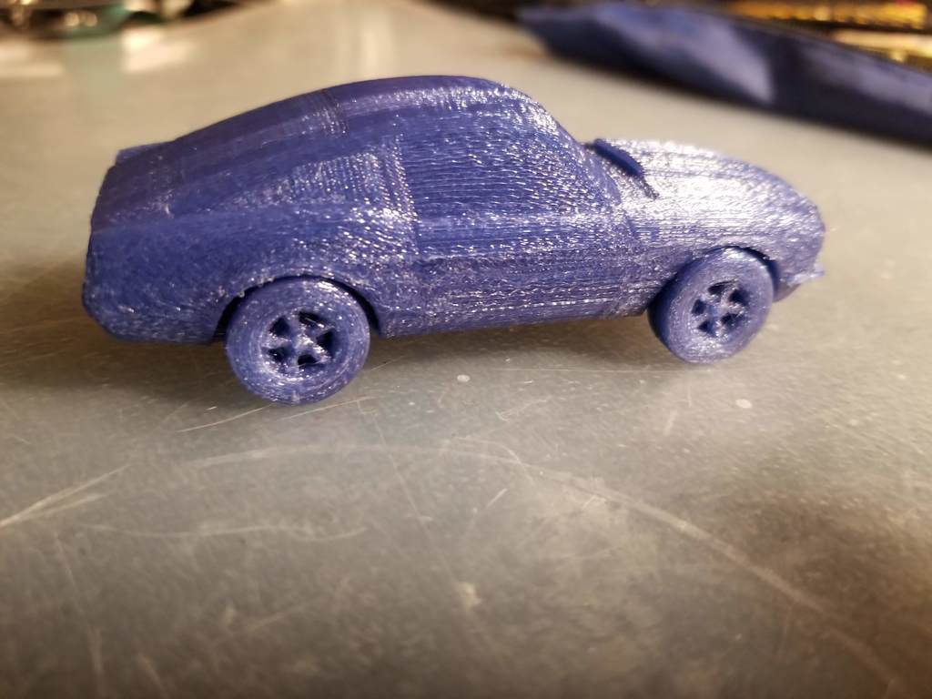 Ford Mustang with print in place moving wheels