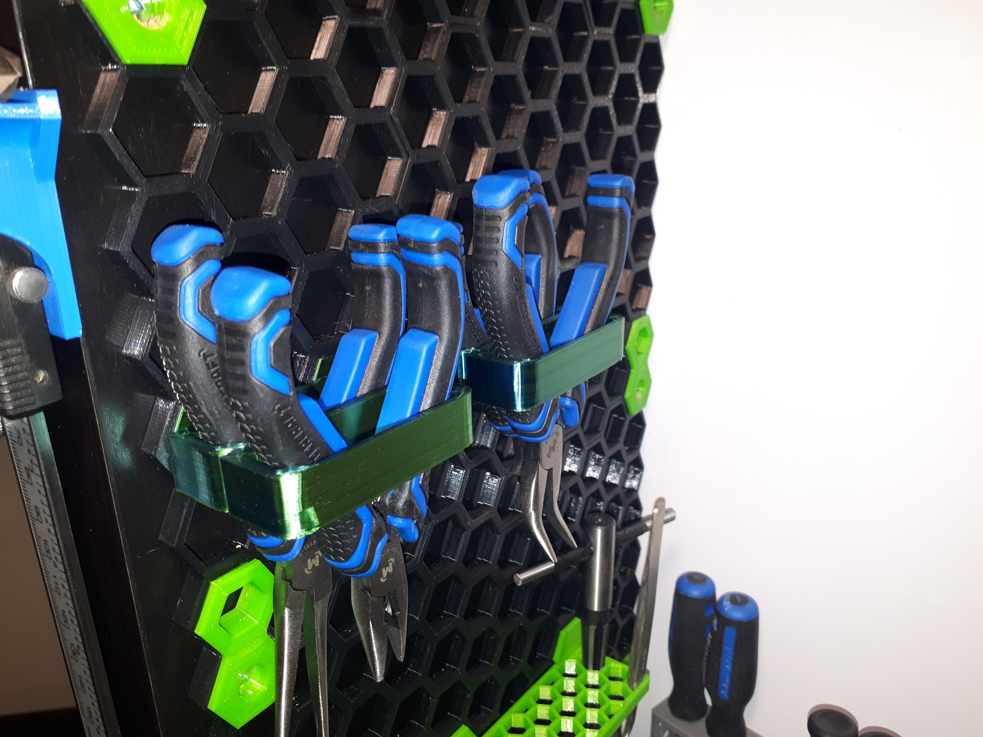 Wider 2 Slot Holder for Comfort Grip Pliers to Fit Honey Comb Walls