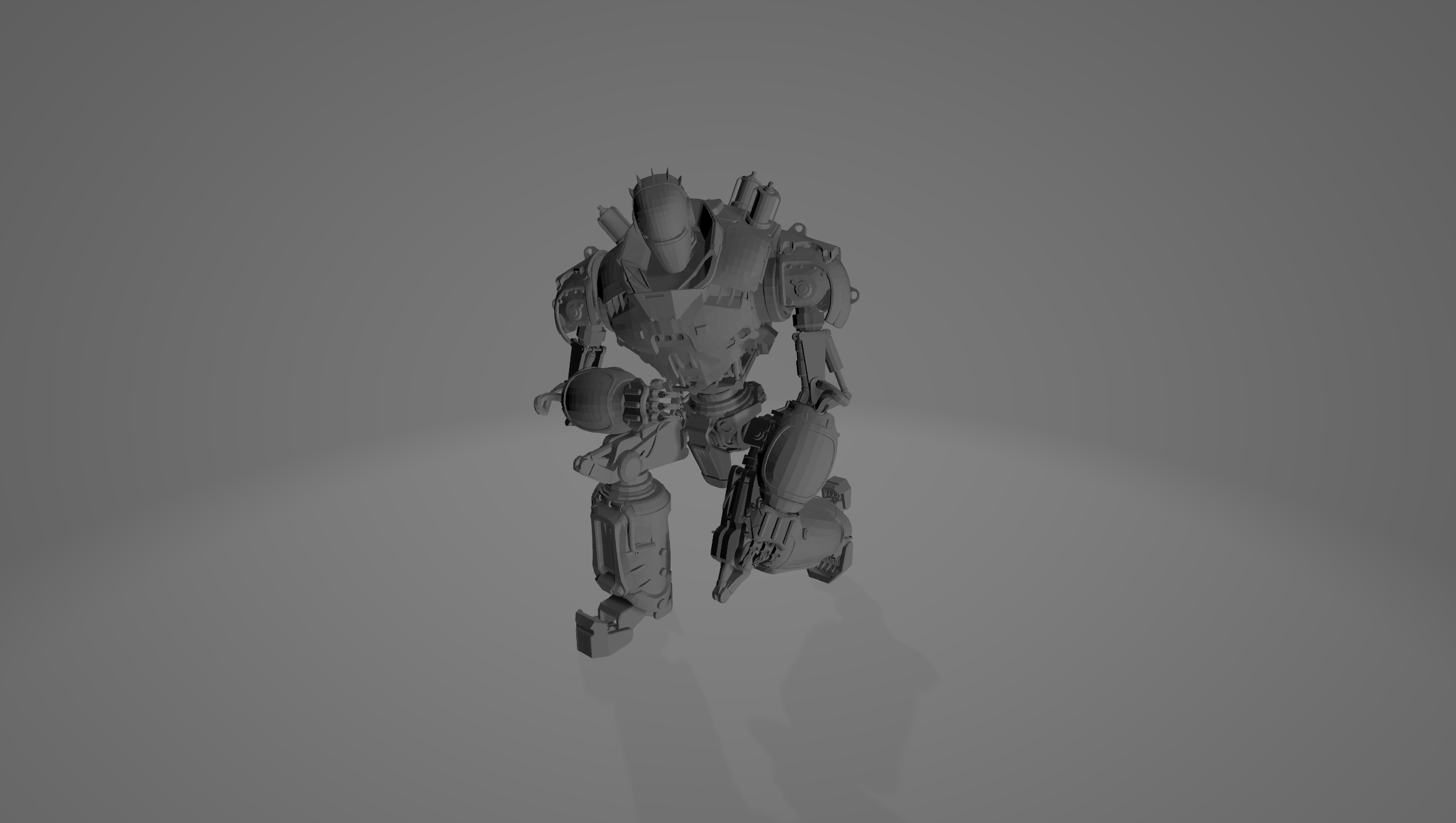 Liberty Prime from Fallout 4, kneeling