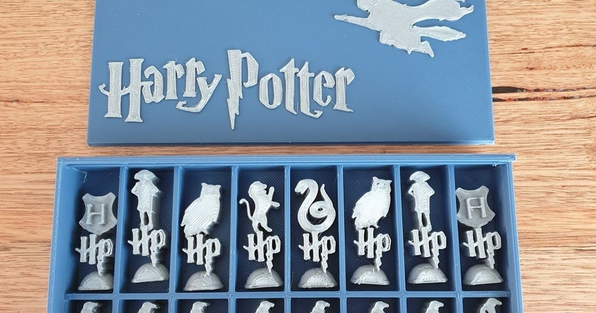 Harry Potter Chess set and display box by 3DPrintBunny | Download free