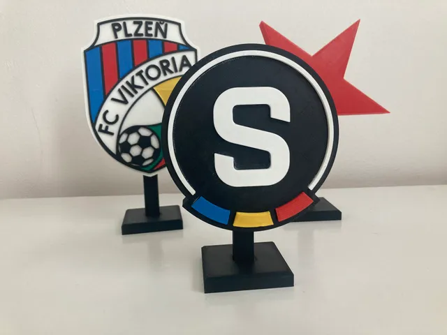 3D Loga fotbalových klubů s podstavcem