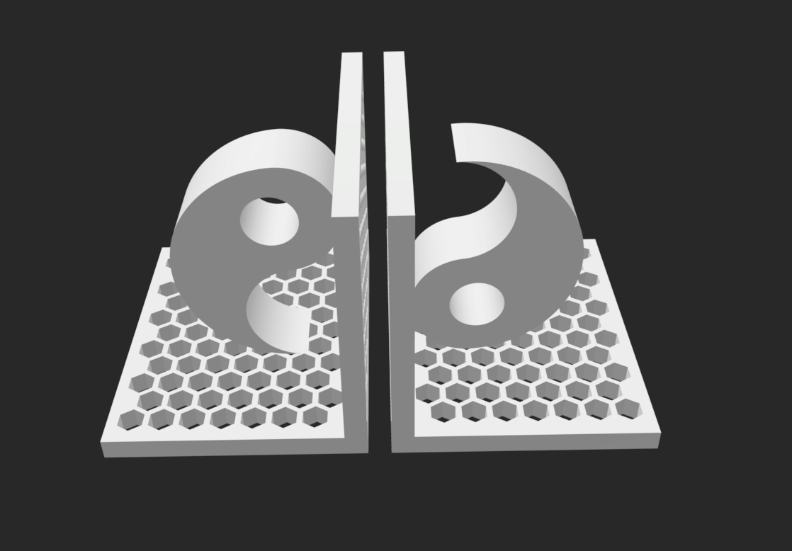 Miniatura 2 do modelo 3D Yin Yang Bookends Hex