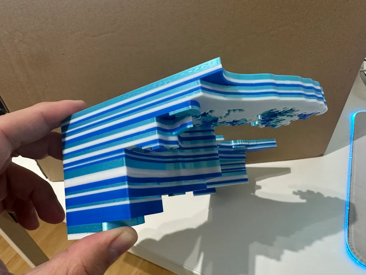 Great Wave off Kanagawa (Bambu X1C AMS) by saerian