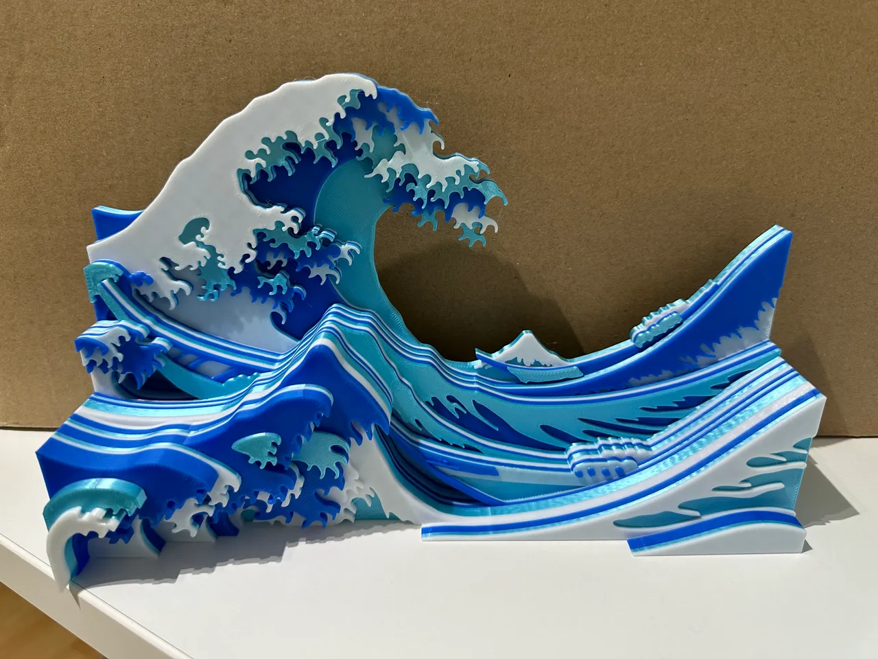 Great Wave off Kanagawa (Bambu X1C AMS) by saerian