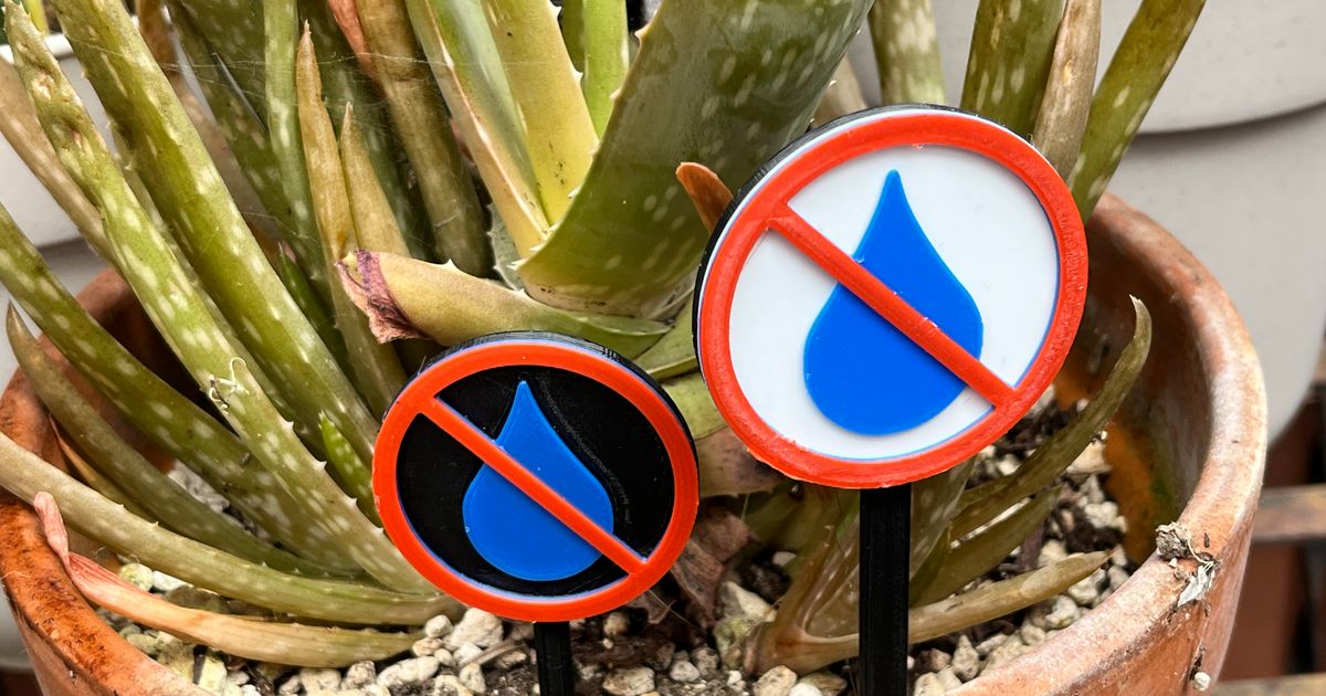 No Water Sign (for plants) by KenTravels Download free STL model