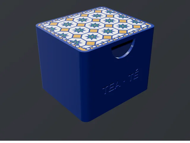 Zellige Tea Box - 4-Colour Mosaic Lid, Holds Tea Bags