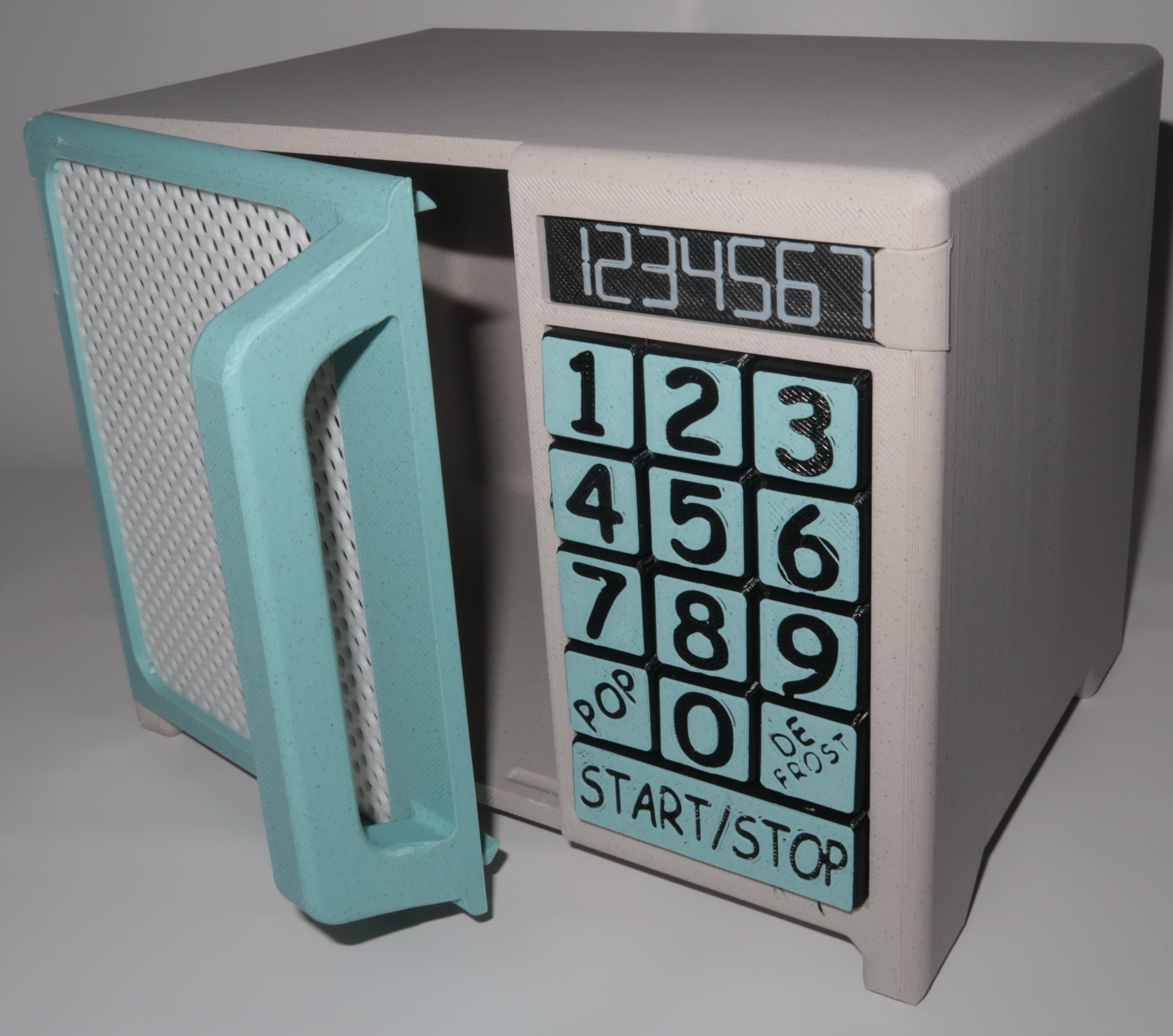 Microwave toy with mechanical keyboard switch buttons