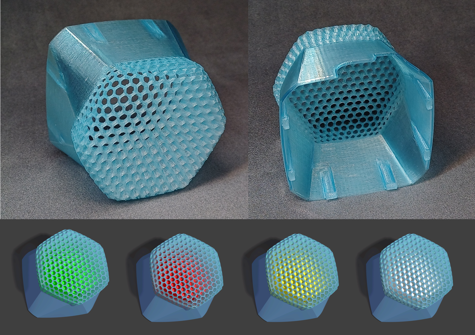 Elite Liquid Series cover - fan-shaped hexa perforation