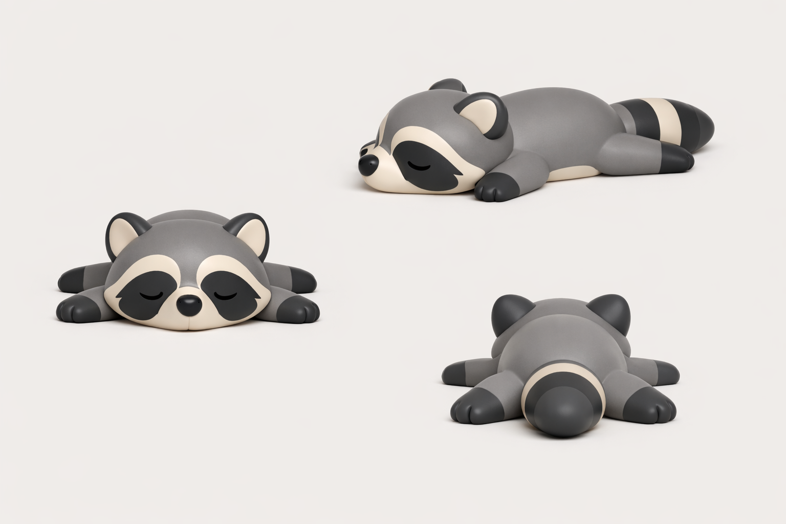 Cute Flexi Raccoon Keychain