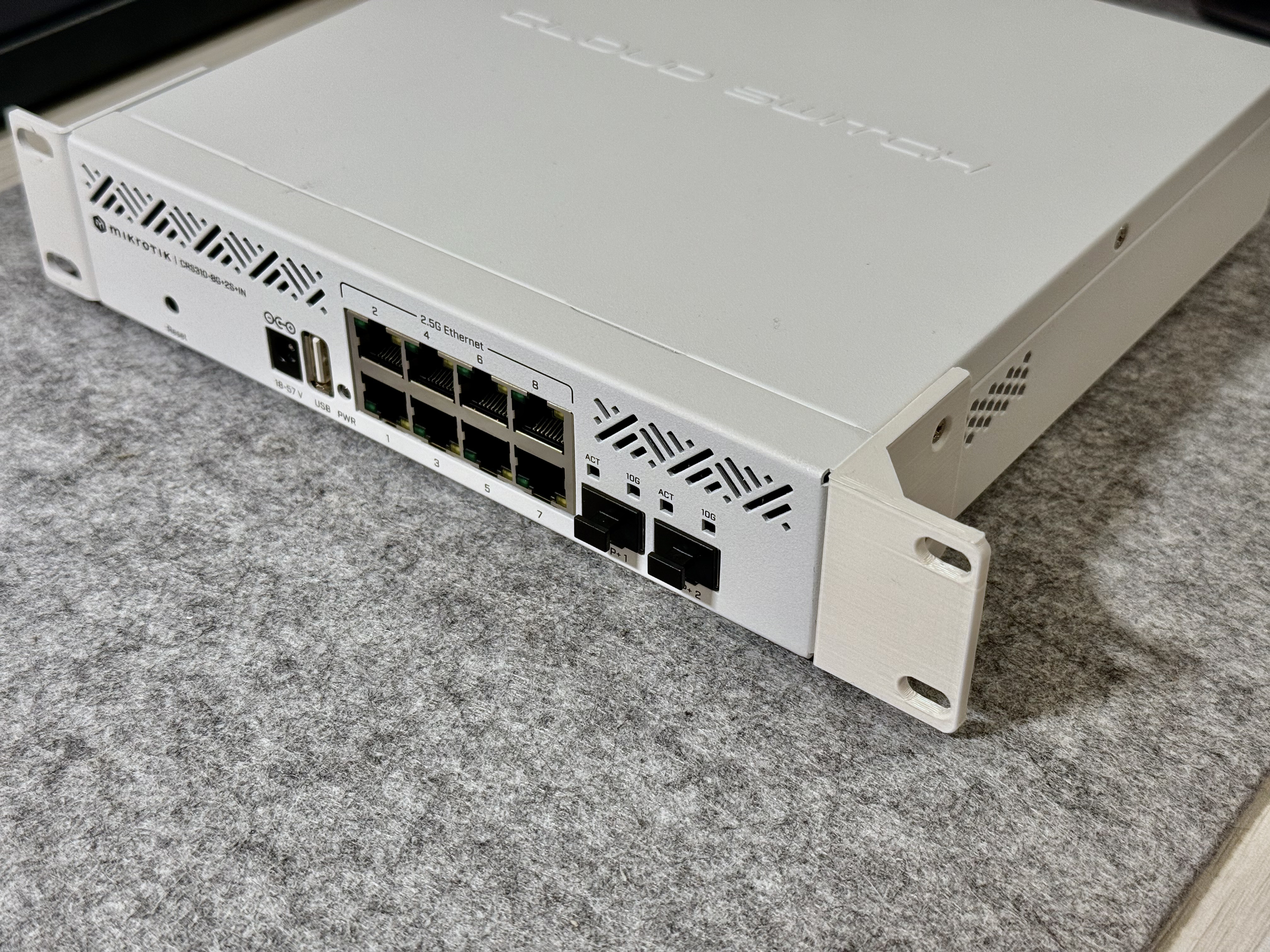 10" inch rack mount ear bracket for Mikrotik CRS310 series switch