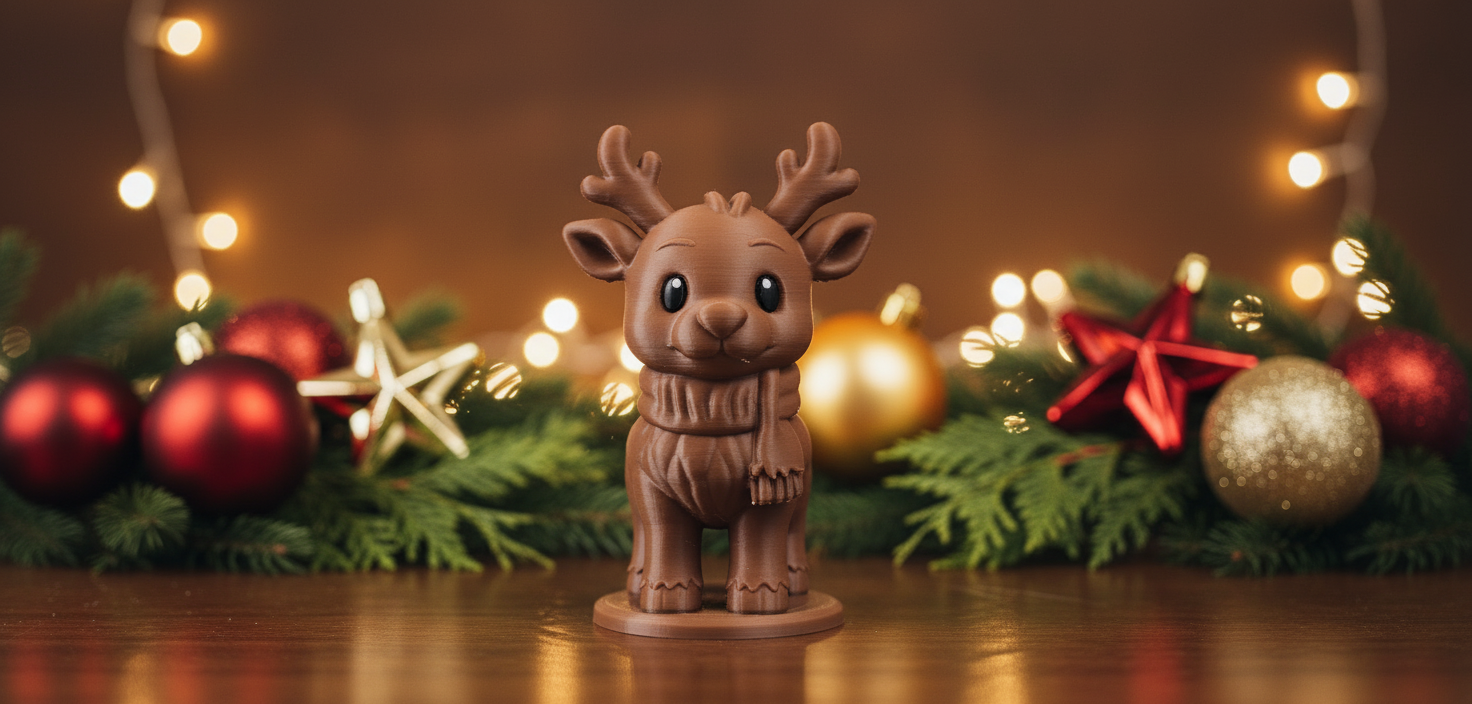 Standing Reindeer with Cozy Scarf Christmas Figure