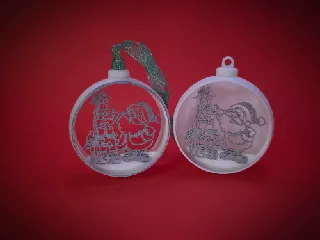 Christmas Bauble Santa Claus and Gifts