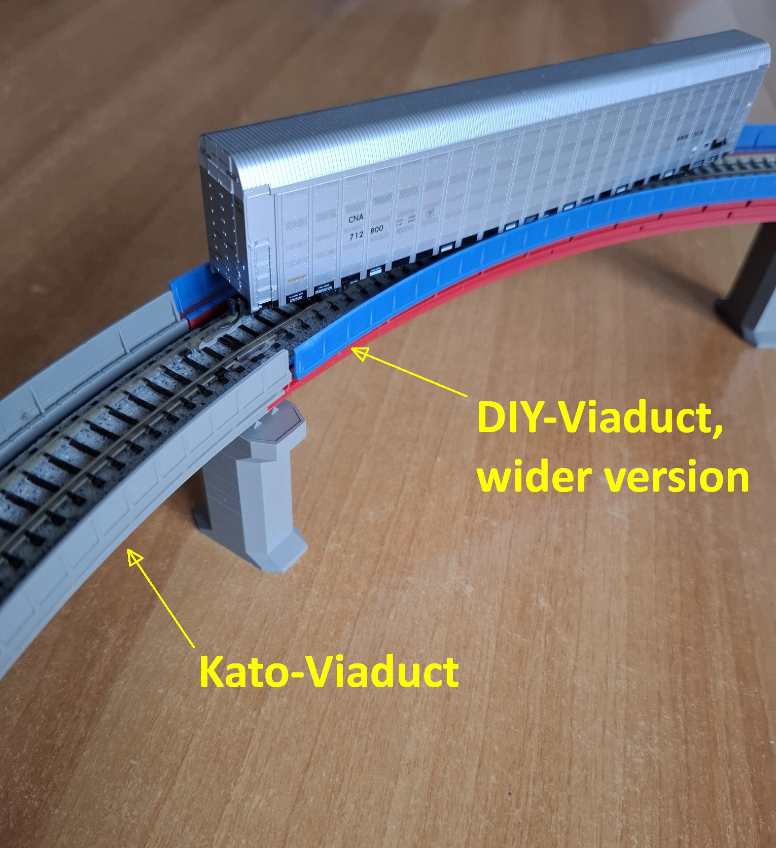 DIY-Viaduct for KATO-Unitrack, wider version, n-scale