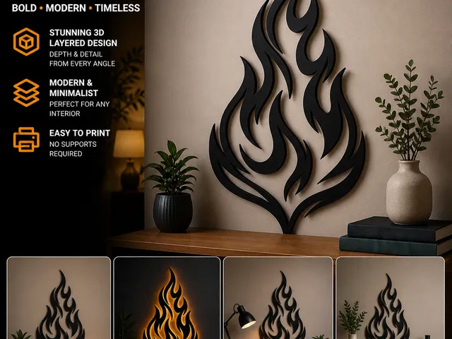 Fire modern wall decoration
