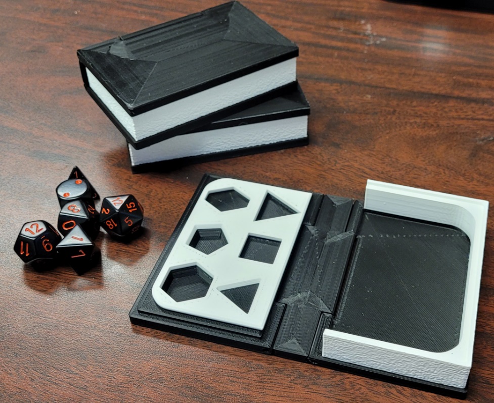 Miniature Tabletop Dice Book with built-in dice tray