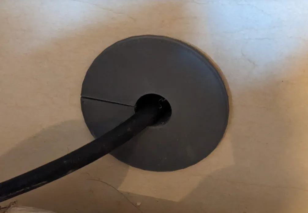 Made this interior hole cover for the Dishy cable after using a 1