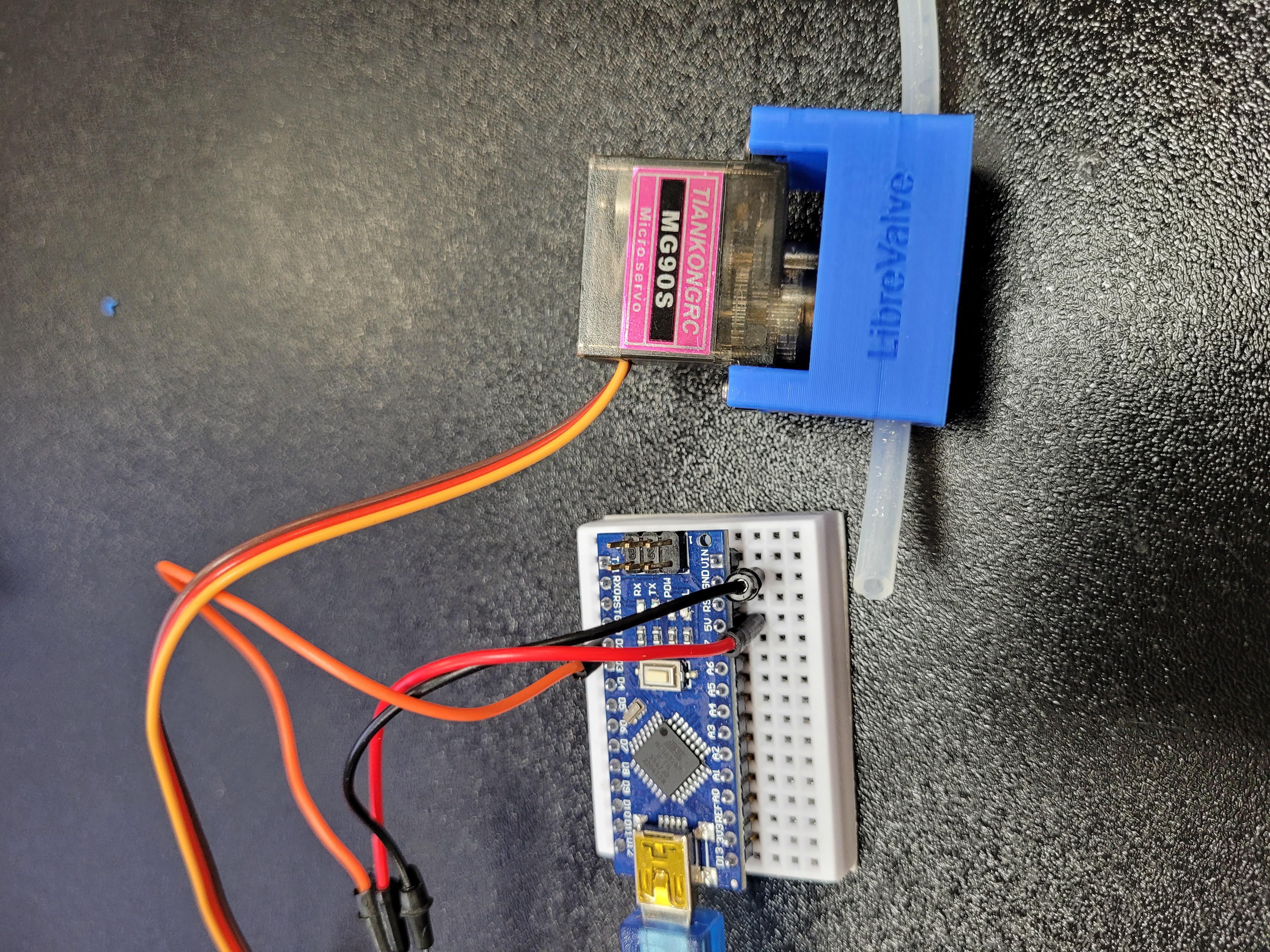 LibreValve: an electric MG90S servo shut-off valve
