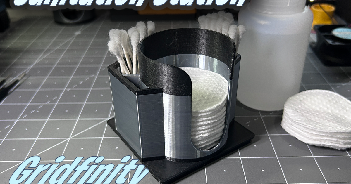 Gridfinity Cotton Pad and QTip holder Sanitation Station 2x2 by K2