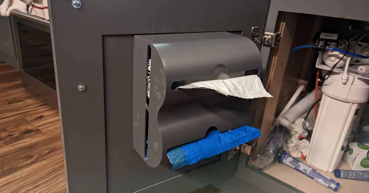Kitchen Trash and Recycling Bag Dispenser by Ramathorn15 Download
