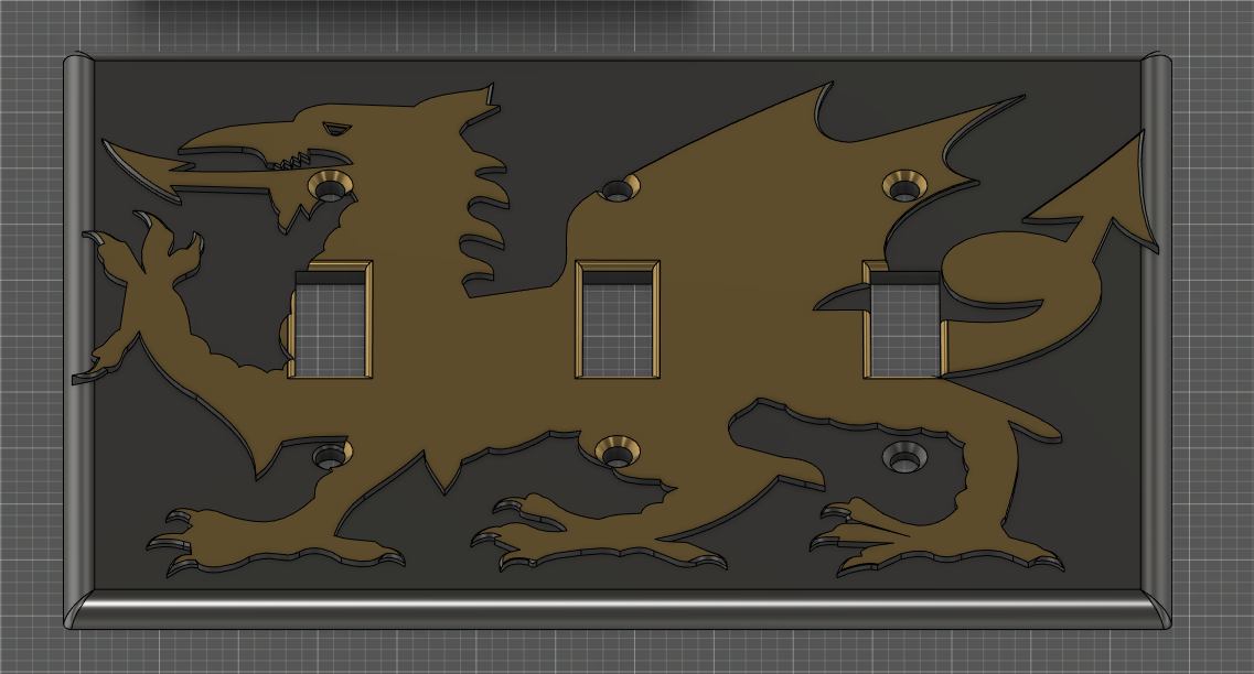 Dragon Wales 3-Gang Light Switch Cover