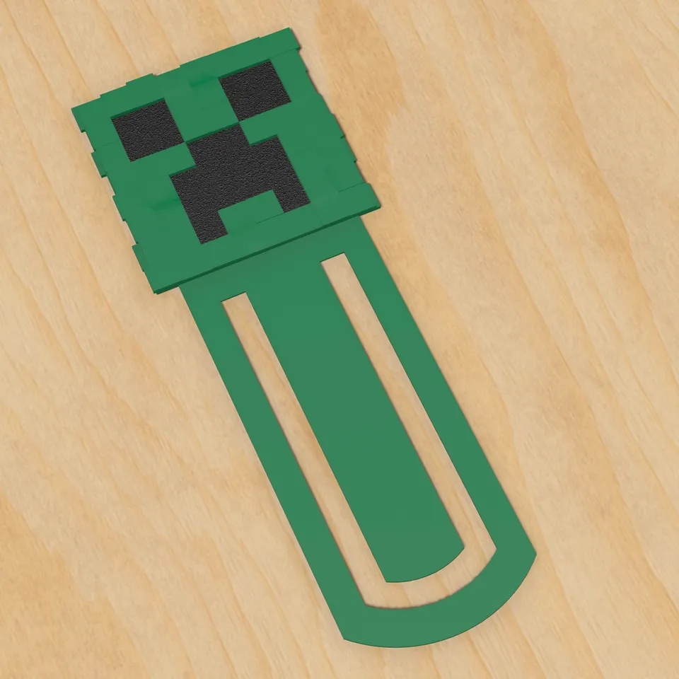 Minecraft Creeper Bookmark by Michael, Download free STL model