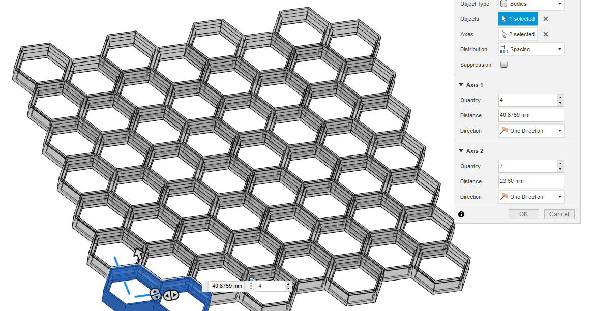 Honeycomb wall created in fusion 360 by jdolven download free stl