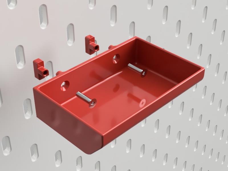 Skadis Tnut mounting system, threaded for M3 or UNC 540 screws. by