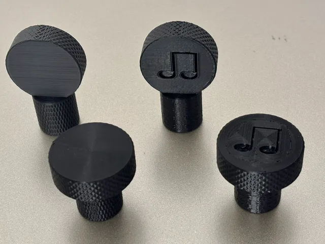 Hockey Puck Custom DJ Knurled Knobs - Multiple variants with Music Note Engraving