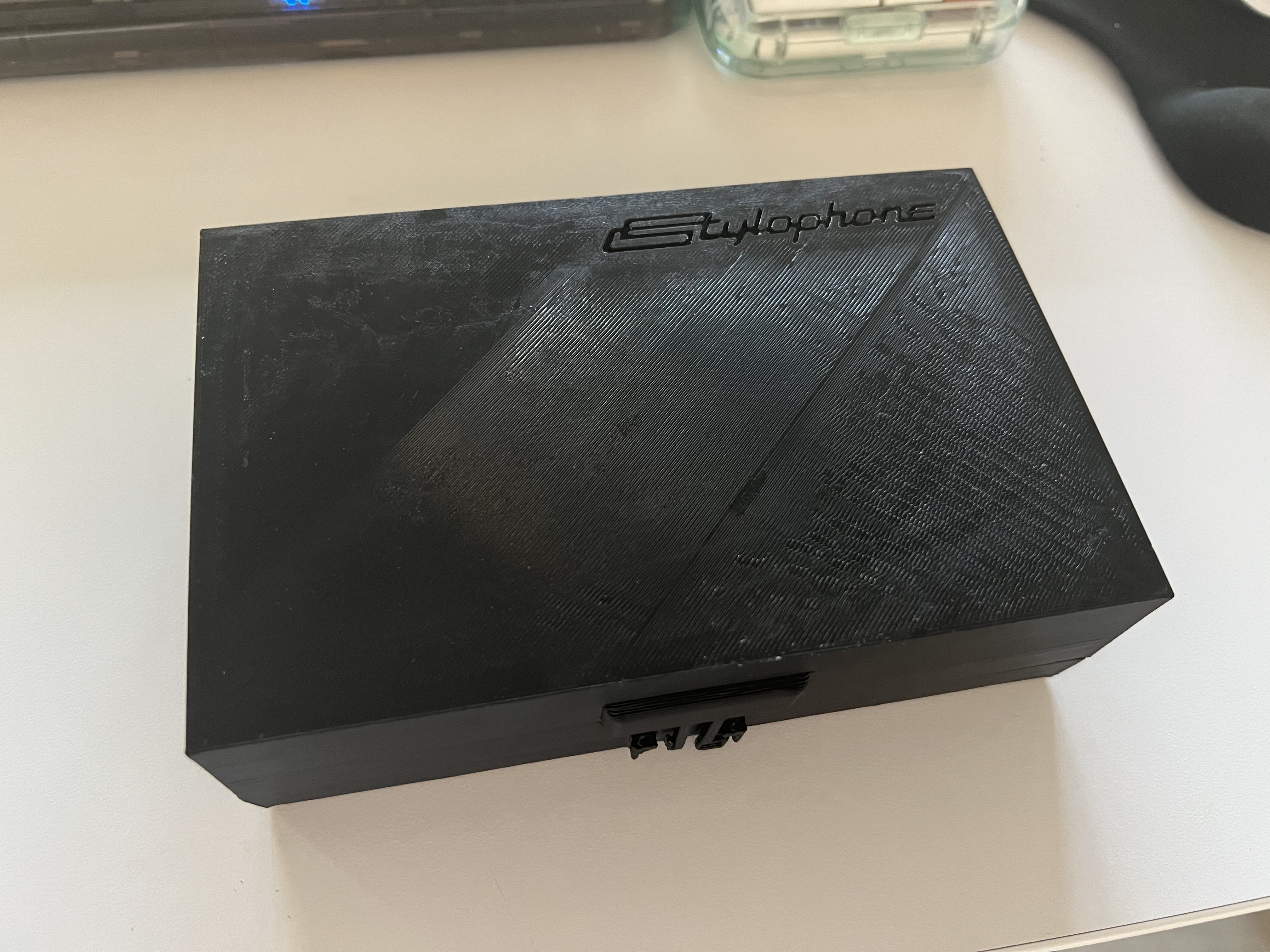 Stylophone case print in place