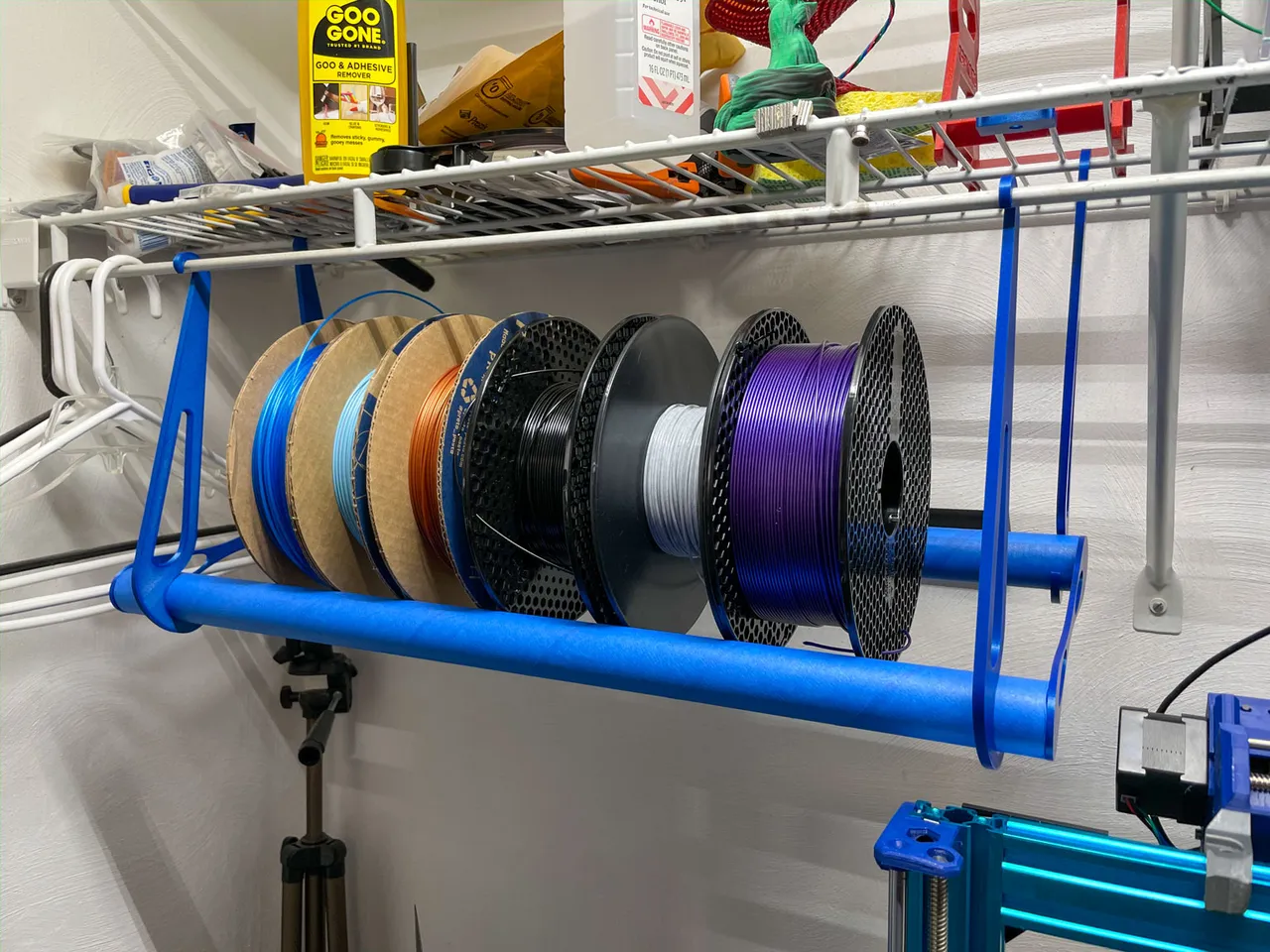 Printed some racks for organizing spools of thread : r/3Dprinting