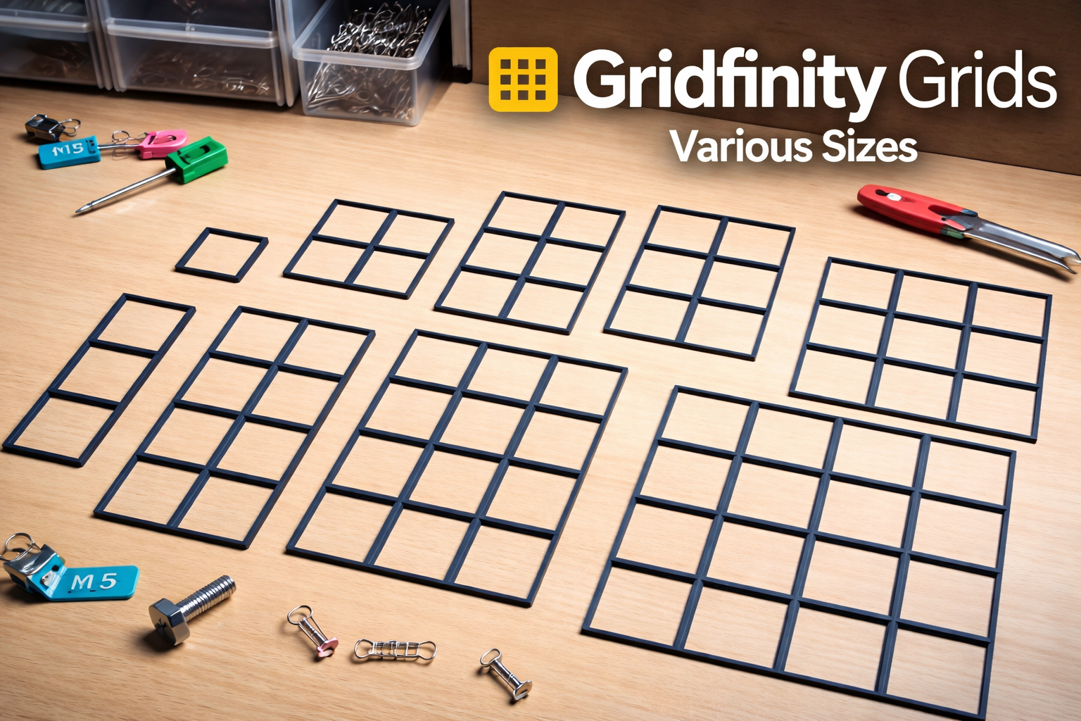 Gridfinity Grid Various Sizes