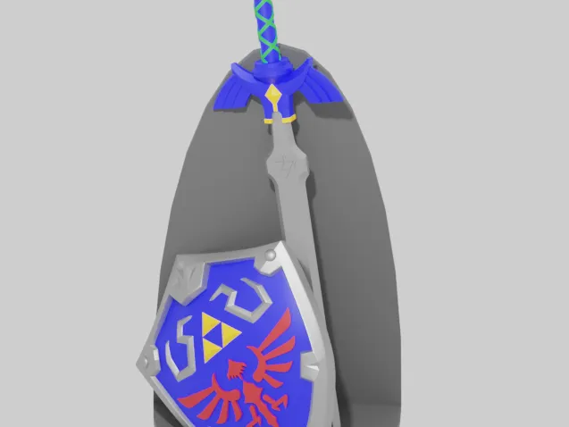 Master Sword Hyrule Shield Bookend