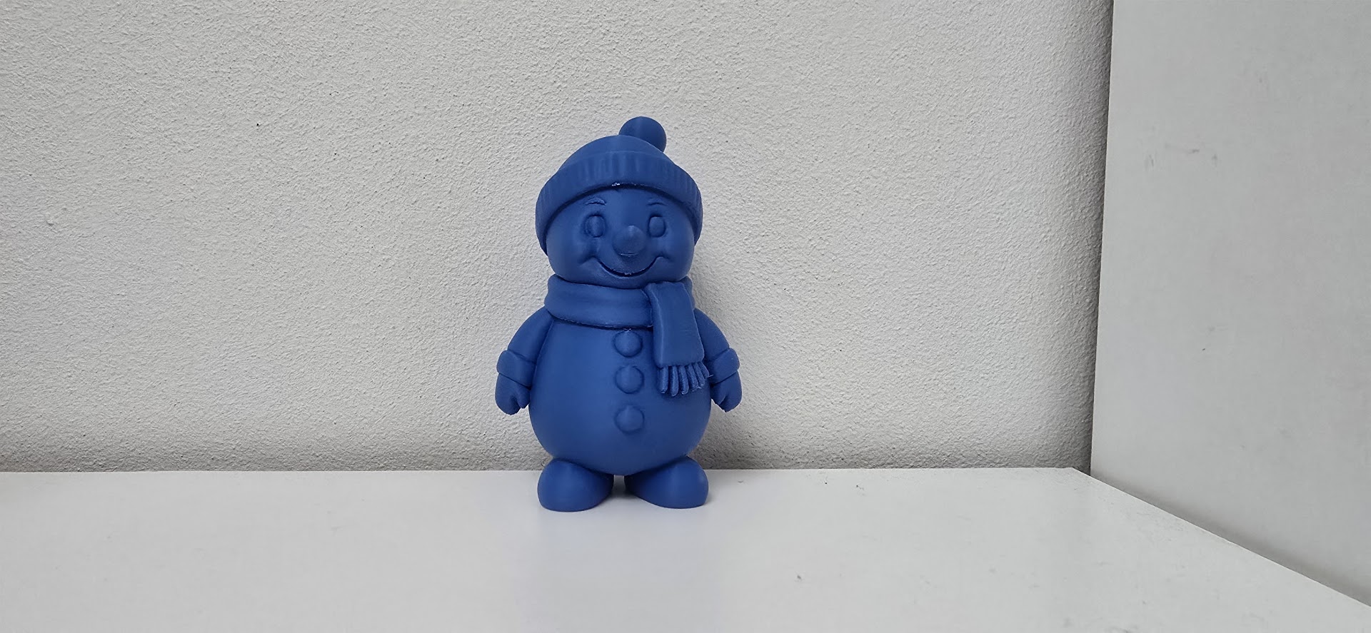 Smiling Snowman with Hat and Scarf Christmas Figure