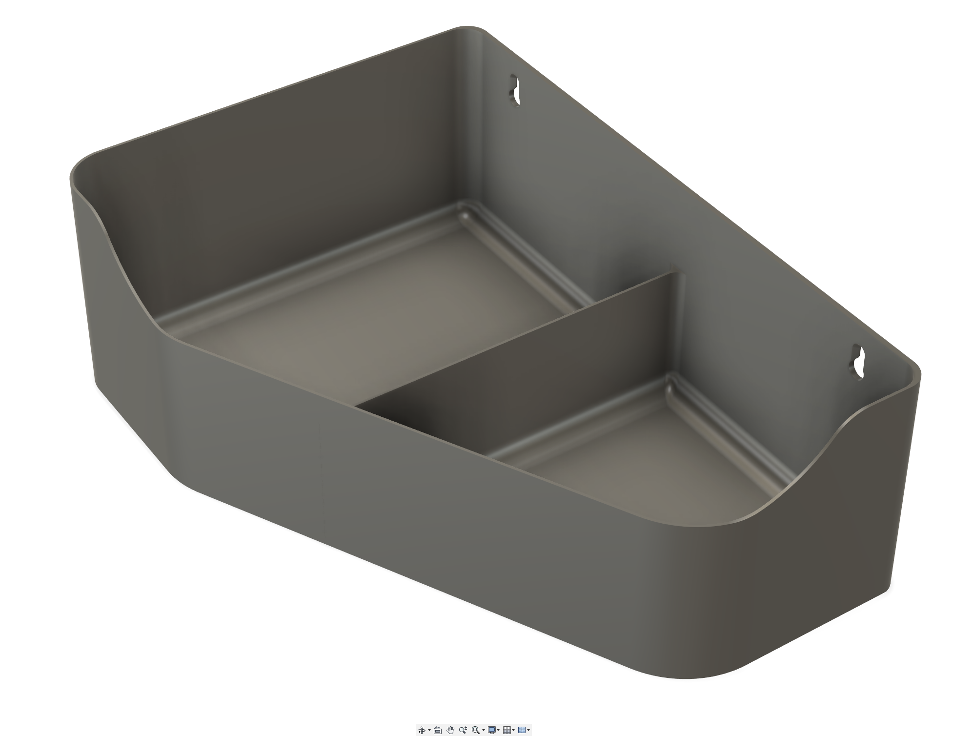 Asymmetric Bathroom Wall Organizer (keyhole, divider)