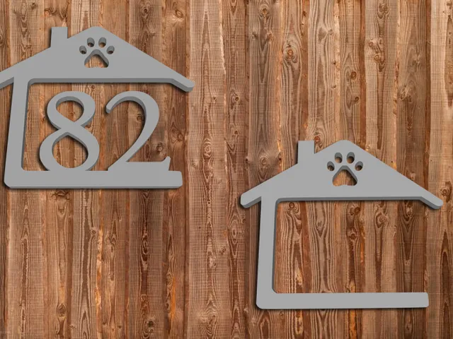 House number template with paw