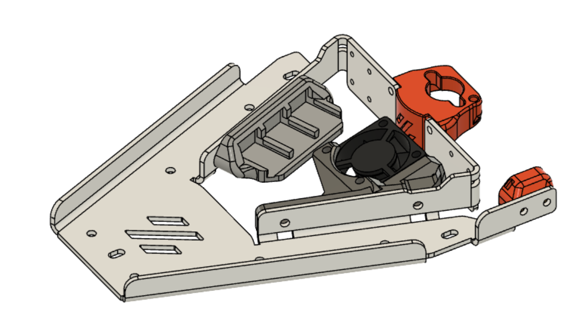 3010 fan mount for Voron 0.1/0.2 Kirigami bed
