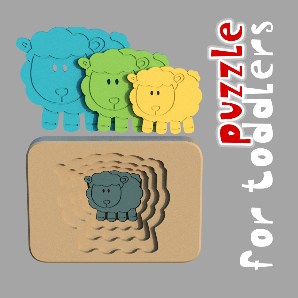 CUTE SHEEP - multilayer puzzle for toddlers