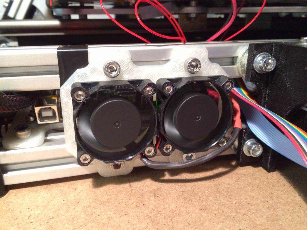 Double 40mm Fan support for MendelMax 1.5 and 2.0