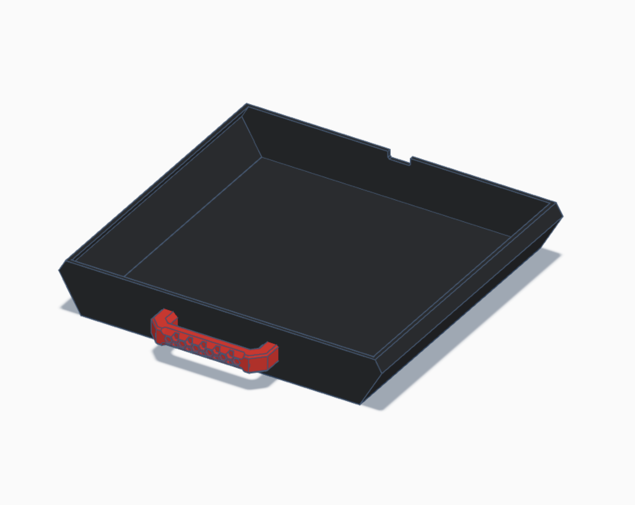 Under Desk Drawer - with hex handle, solid bottom & keeper