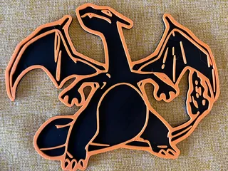 Pokemon - Mega Charizard X with cuts and as a whole | 3D Print Model