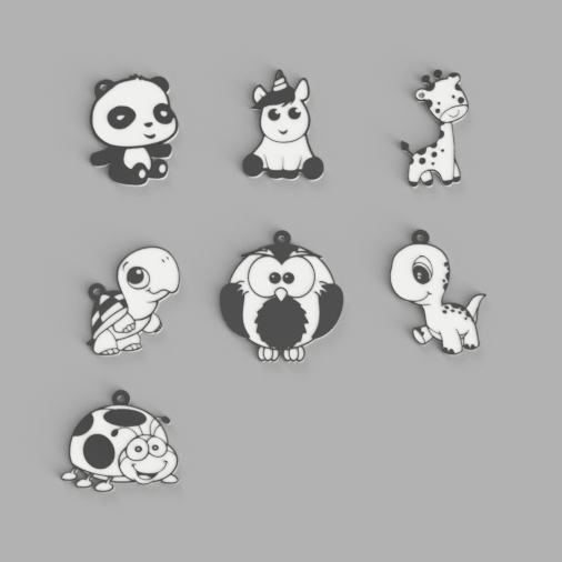 Cutes animals keychain by djedje_zr7 Download free STL model
