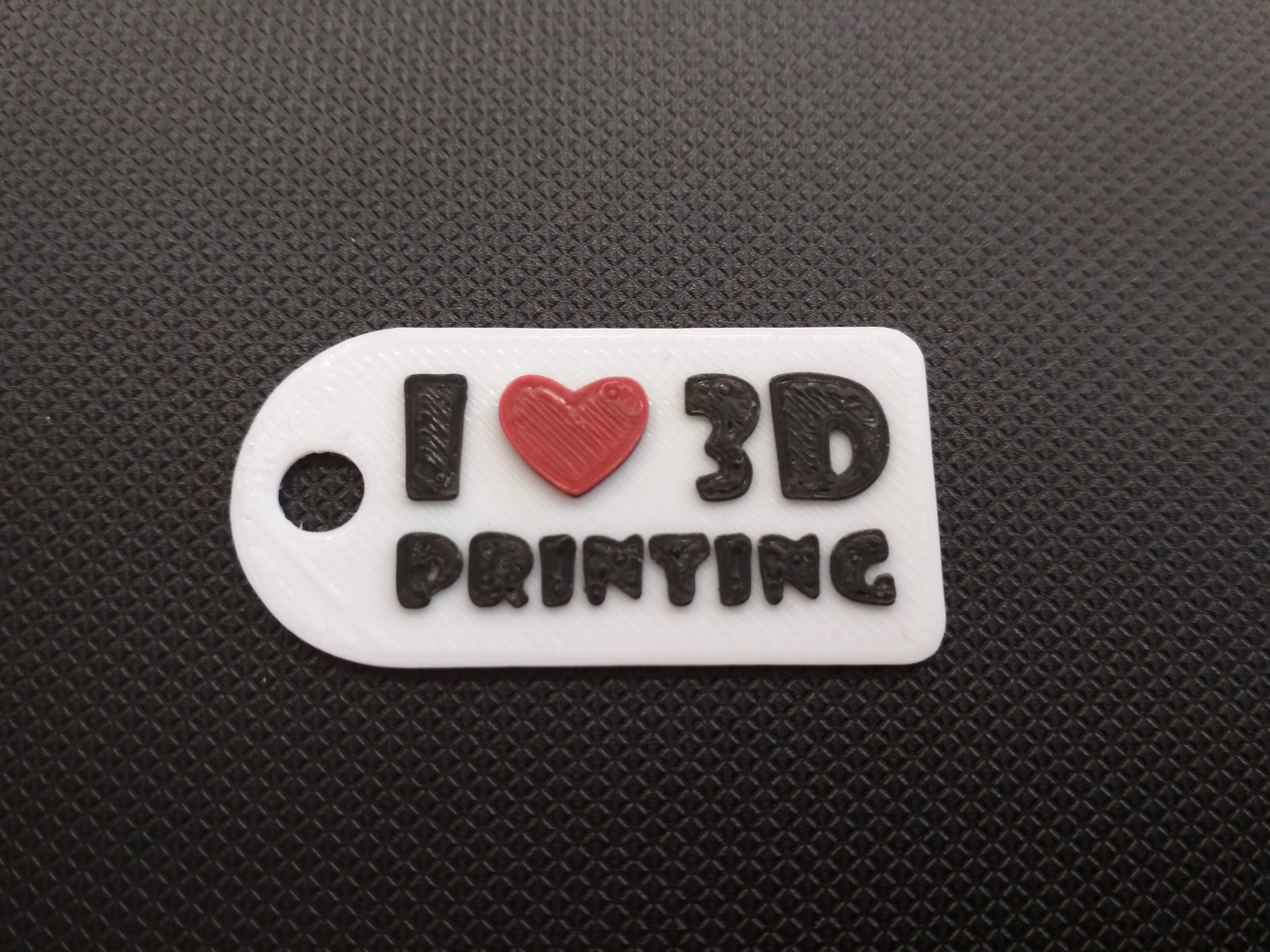 I love 3D printing keychain / klíčenka