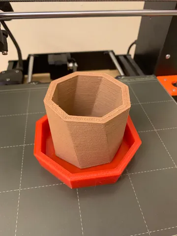 OCTOGON VASE, POT AND TRAY