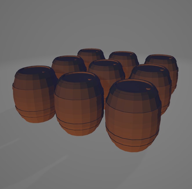 9x OO Guage Wooden Barrels