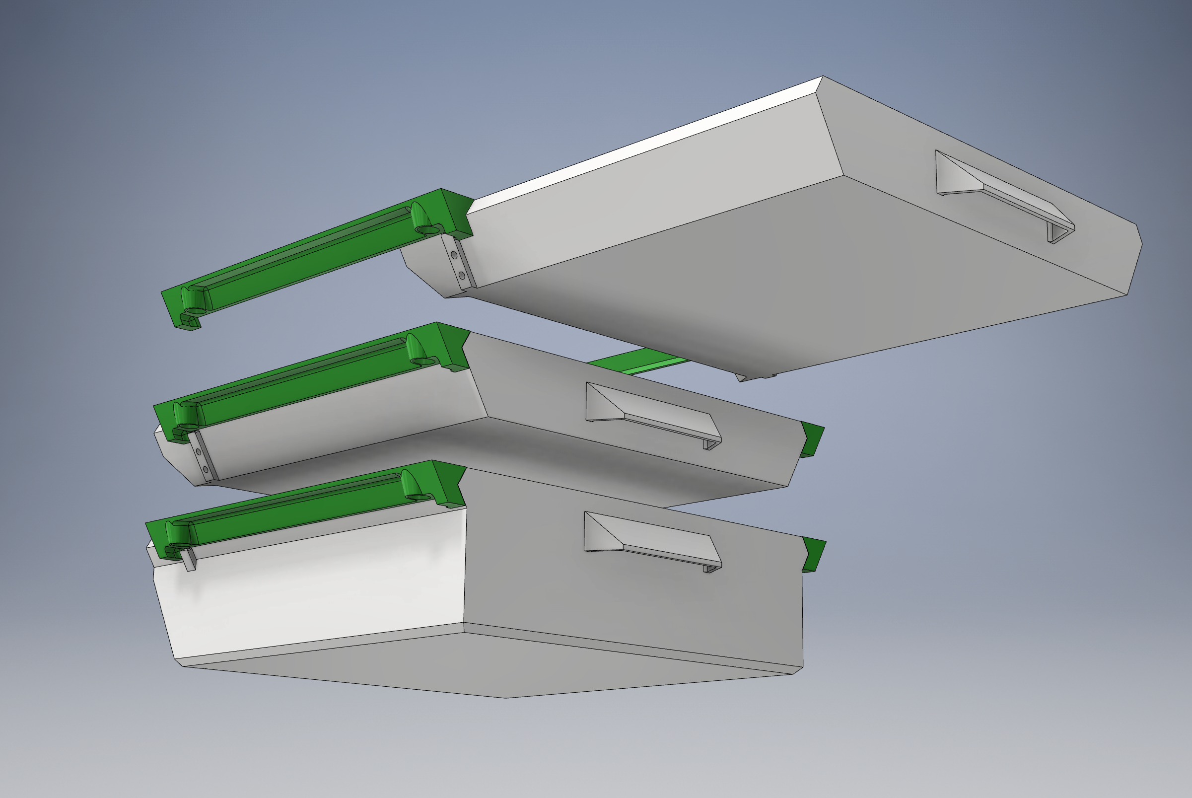 Under Desk Drawer with Double Travel Stops 3D model thumbnail