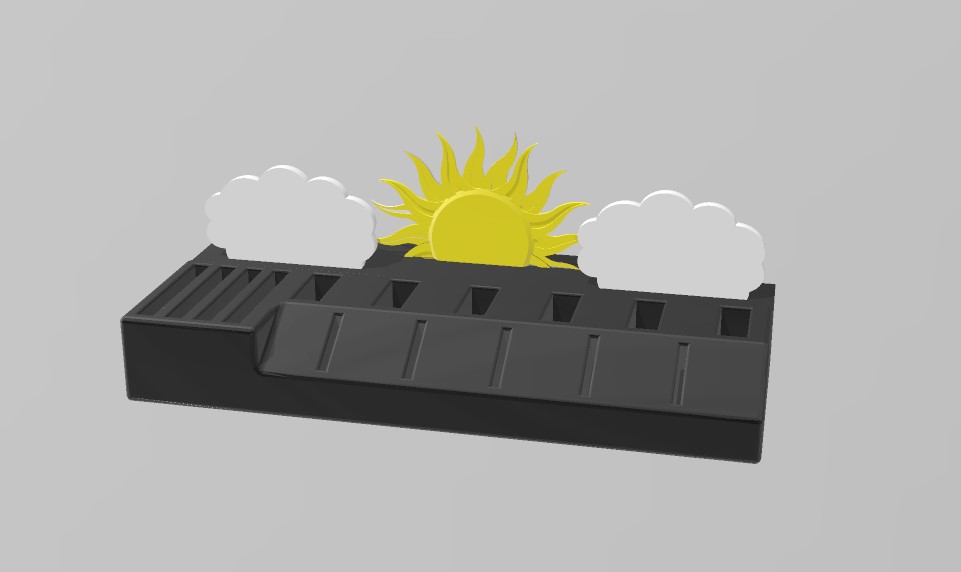 Usb, SD Card Holder With Sun And Clouds