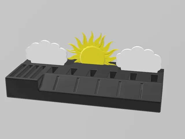 Usb, SD Card Holder With Sun And Clouds