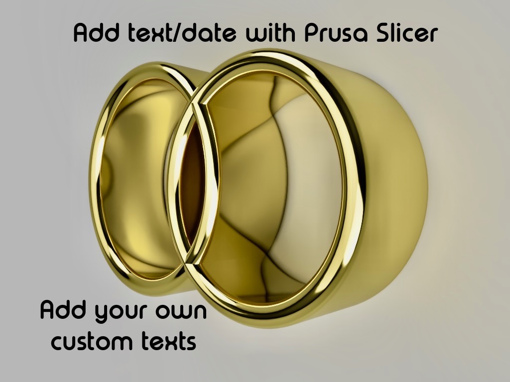 Custom text on BIG wedding rings desk decoration